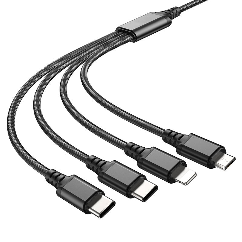 Câble de chargement 4 en 1 USB-A vers Lightning Micro USB USB-C (1 m) Câble de chargement 4 en 1 USB-A vers Lightning Micro USB USB-C (1 m)